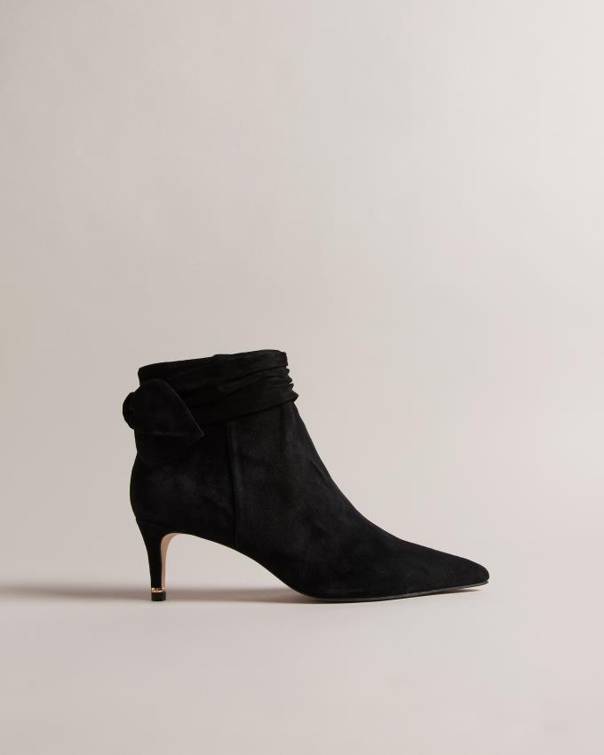 Bottines Ted Baker Suede Bow Detail Noir Femme | WOZ-36177613